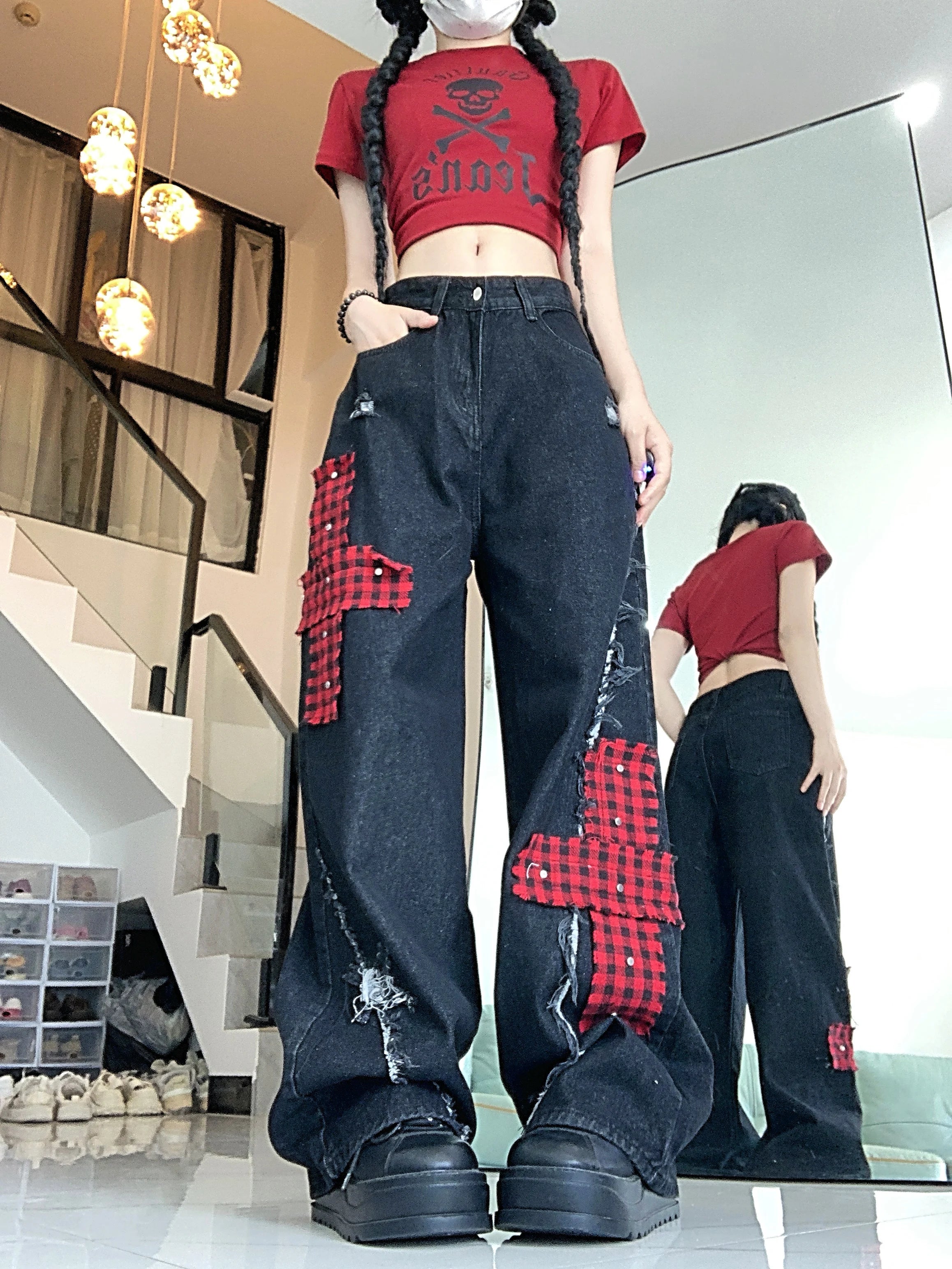 Punk Wide-Leg Jeans